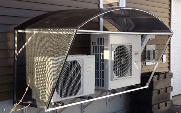 Thiết kế thêm mái che cục nóng để tăng hiệu quả hoạt động