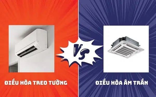 So sánh điều hòa âm trần và điều hòa treo tường