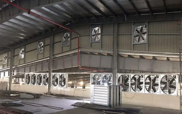 Hệ thống quạt hút công nghiệp cho xưởng sản xuất